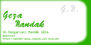 geza mandak business card